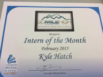 Kyle Hatch Intern of the Month